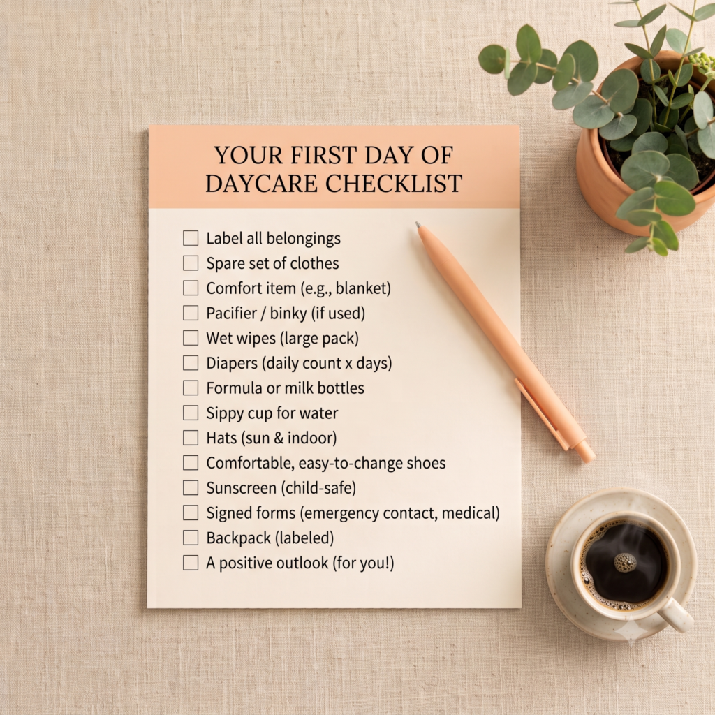 free printable first day of daycare checklist for signs your child is ready for daycare