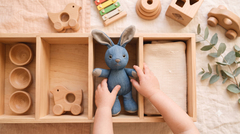 signs your child is ready for daycare, toddler comfort toy in cubby
